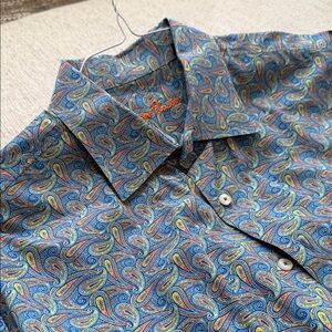 Alan Flusser Blue Paisley Men's Shirt